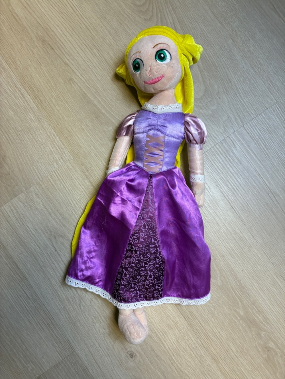 Disney Purple Princess Rapunzel Tangled Plush Doll with Yellow Hair